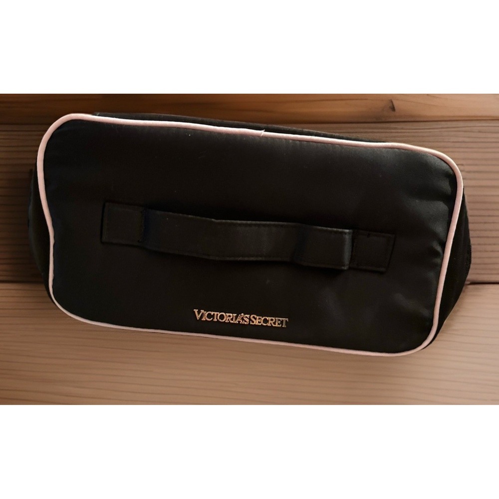 Victoria's‎ Secret Travel Lingerie Bag Black Zip w/ Pink Satin Compartments